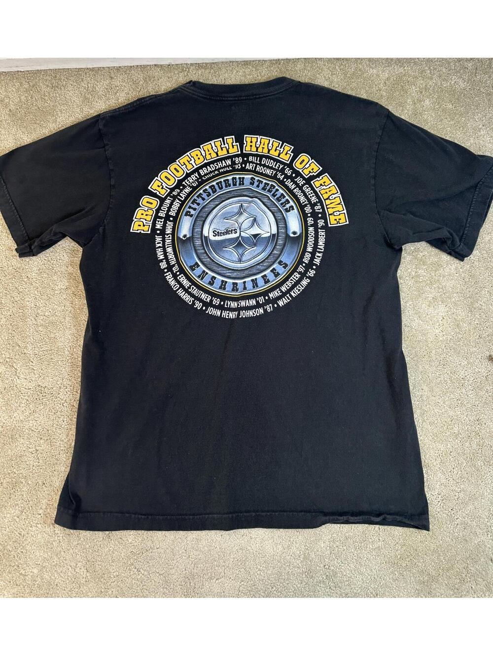 Mens L Steelers Hall Of Fame Reebok T Shirt NFL Vintage Style